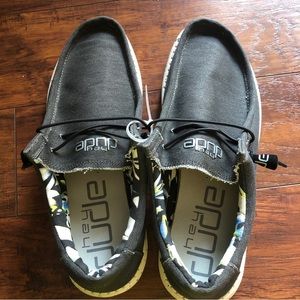 Hey Dude Mens Wally Stretch Black Size 9 Charcoal Loafer Boat Shoe SKU 110384900